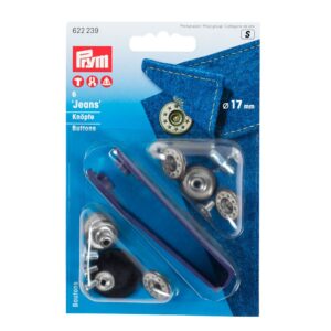 Nähfrei-Jeans-Knöpfe, Sterne, offen, 17mm, altmessing/mattweiß