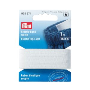 Prym Elastic-Band, weich, 25mm, weiß, 1m